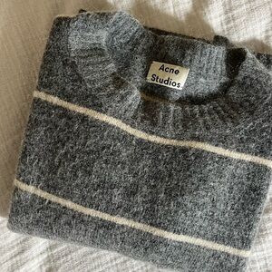 Acne Studios Charcoal and Cream Crewneck Sweater